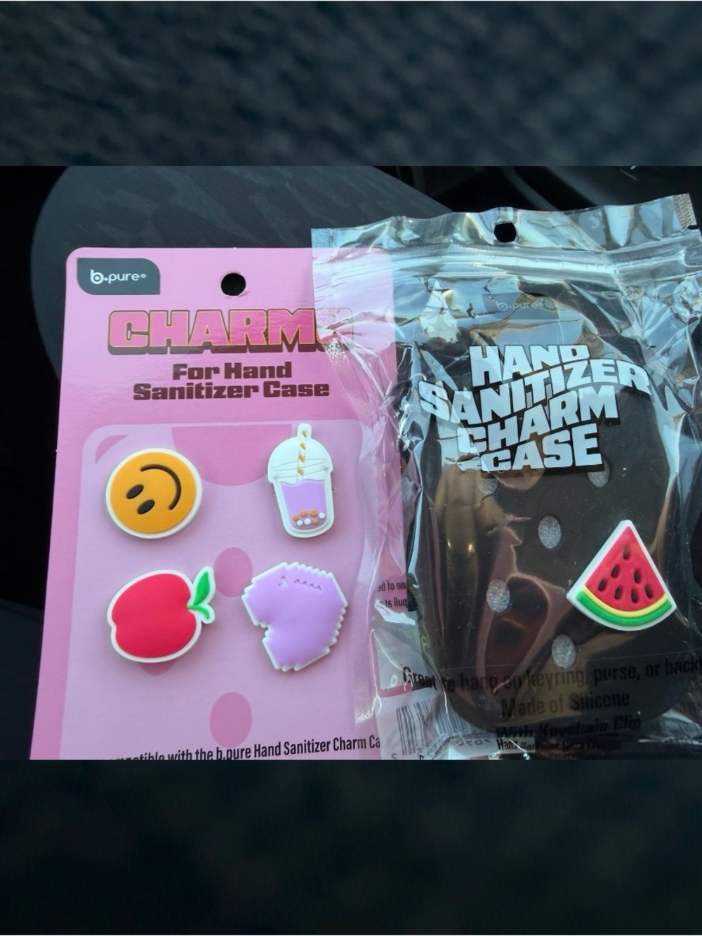 B PURE NEW Hand Sanitizer Charm Set with black charm case 5/2026